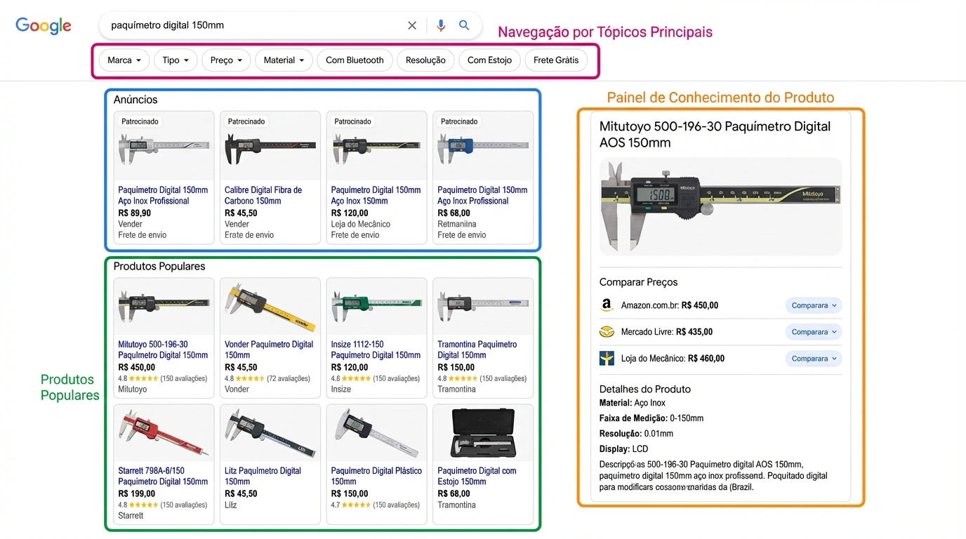 Google Mudou Tudo: Seus Cliques Orgânicos Caíram 65% e Você Nem Notou Novo resultado de pesquisa do google