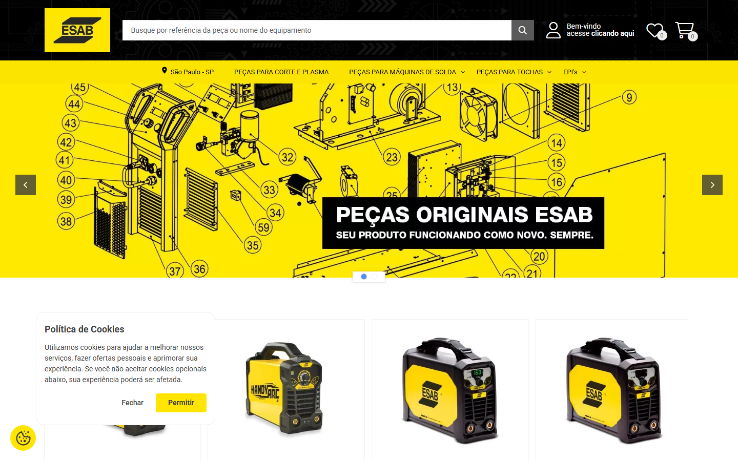 Marketplace com Vista Explodida para Venda de Peças Marketplace com Vista Explodida para Venda de Peças