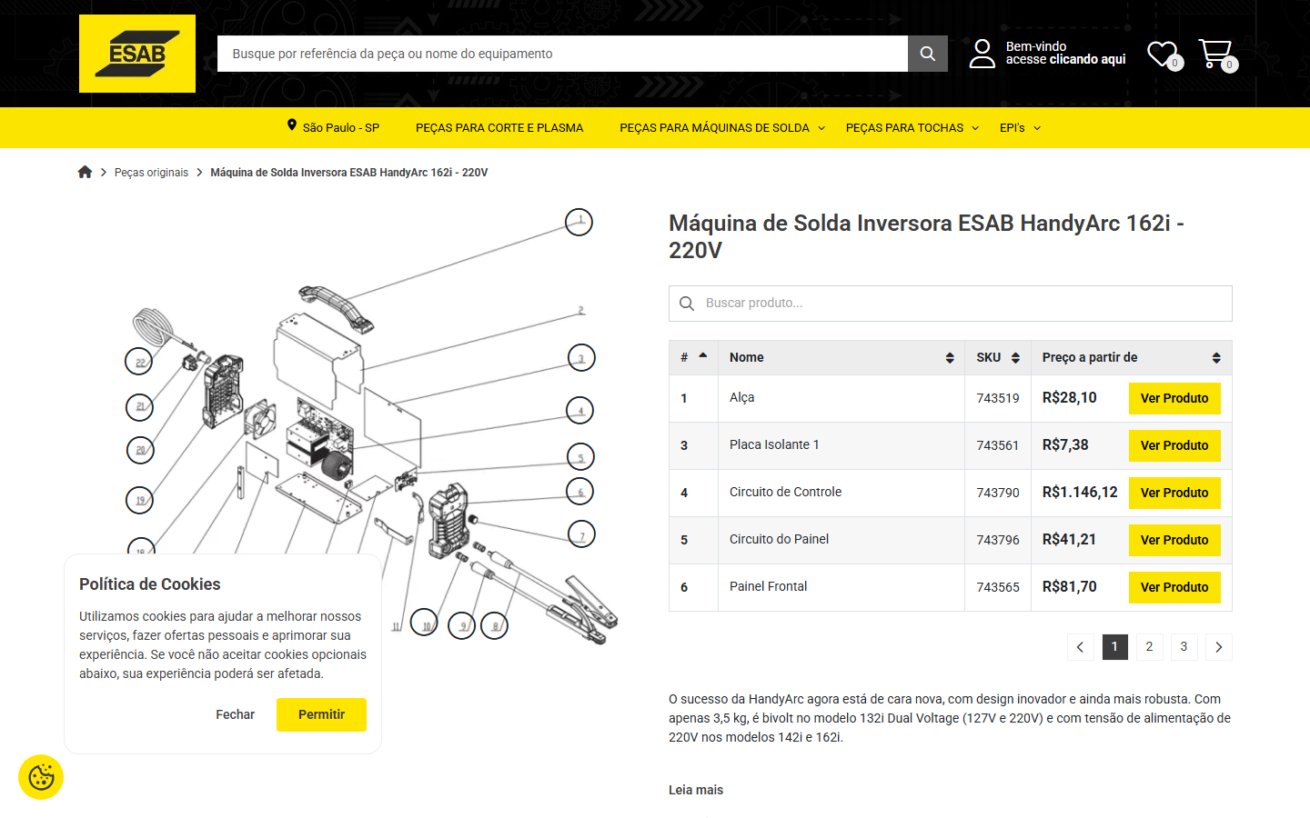 Marketplace com Vista Explodida para Venda de Peças Marketplace com Vista Explodida para Venda de Peças