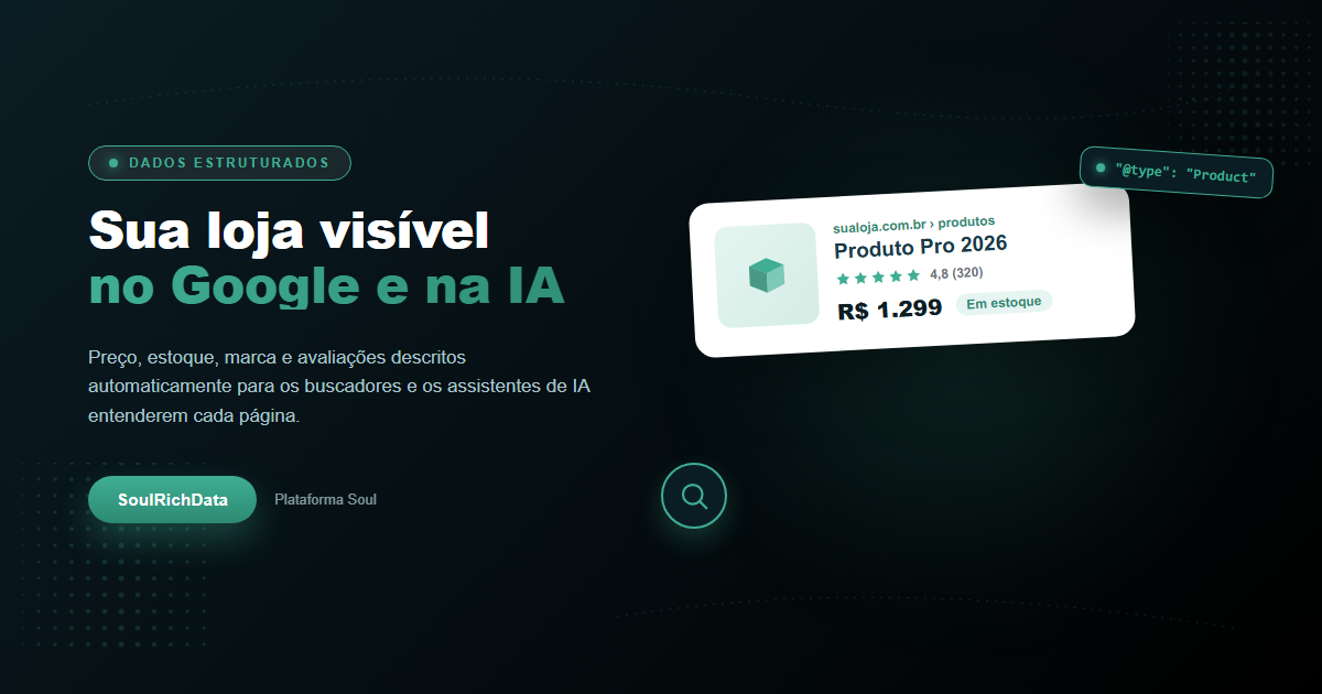 Dados estruturados para e-commerce: loja visível no Google e na IA com o SoulRichData